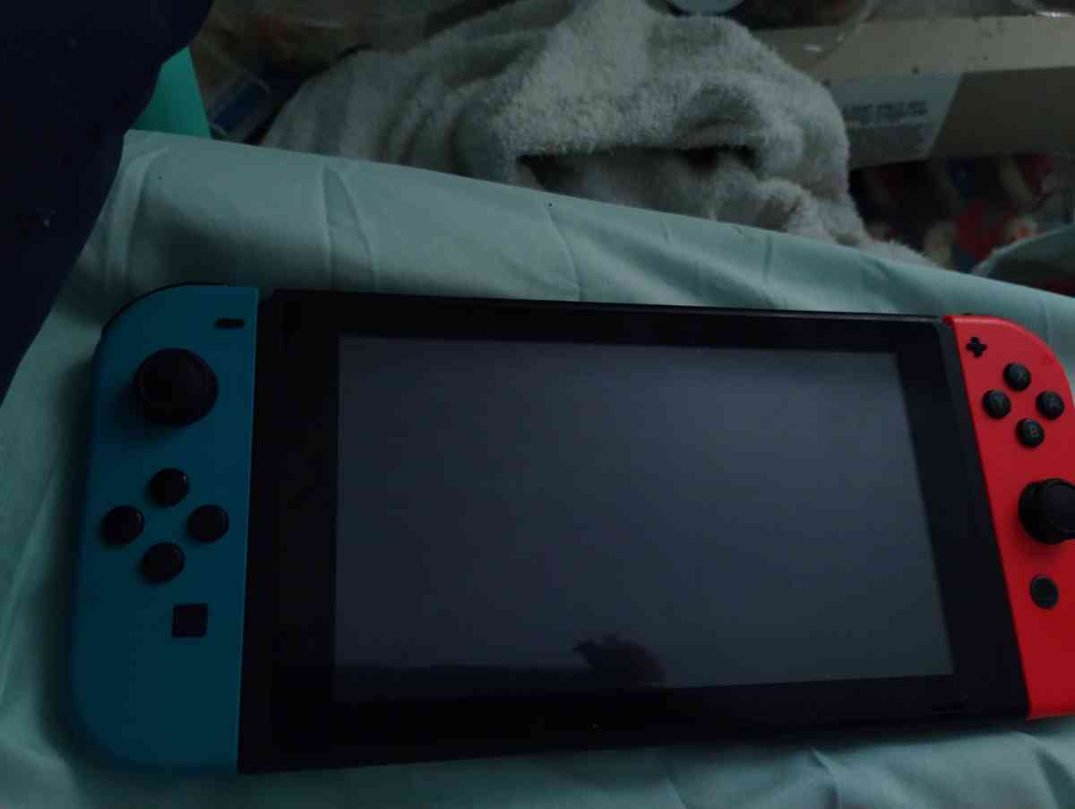 Nintendo switch neon red and blue and accessories - Grand Rapids, Michigan - FleaMarketBay