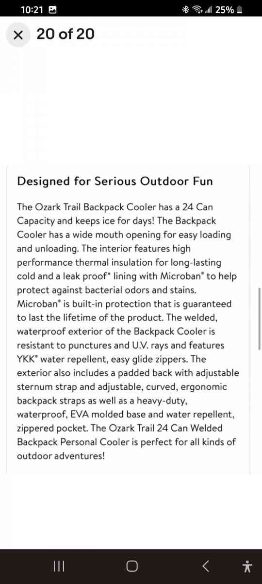 Ozark Trail backpack Cooler - San Antonio, Texas - FleaMarketBay