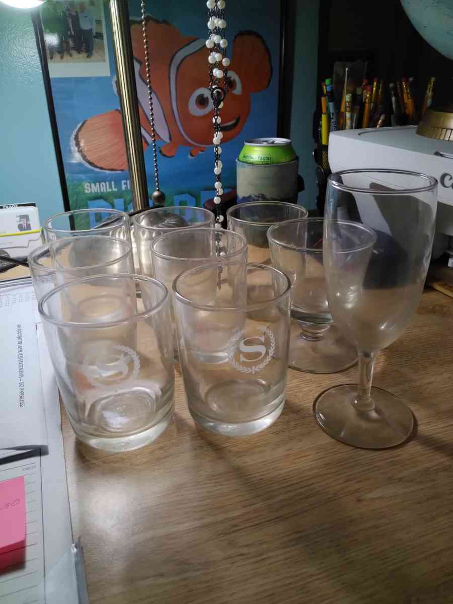 cocktail glasses of nine