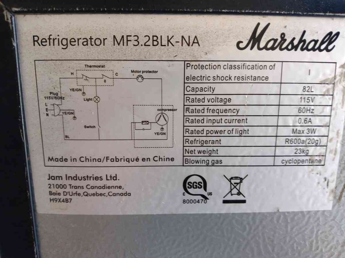 Marshall Replica Mini Fridge - Manteca, California - FleaMarketBay