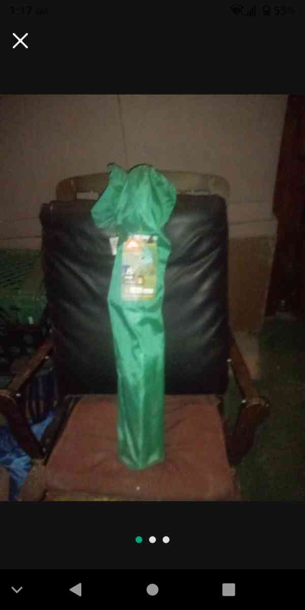 two foldable chairs with cup holders and one foldable cot - Albuquerque, New Mexico - FleaMarketBay