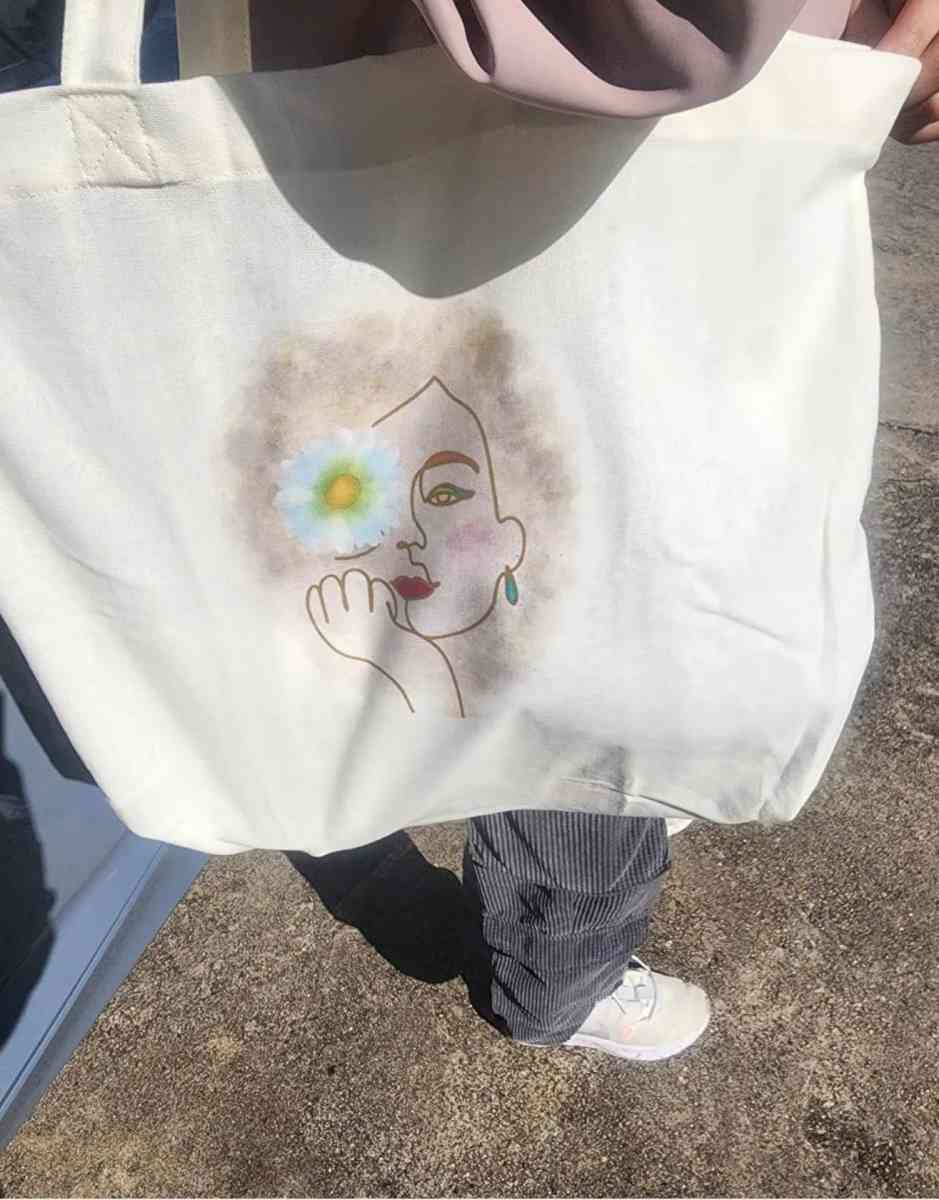 Tote bag with Abstract Face - Lawrenceville, Georgia - FleaMarketBay