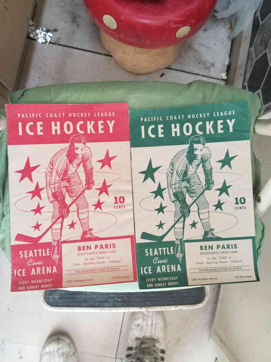 vintage ice Hockey pamphlets