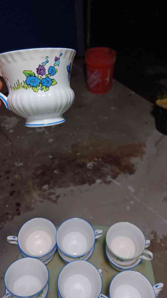 13 piece fine bone china tea cups hanpainted - Montgomery, Alabama - FleaMarketBay