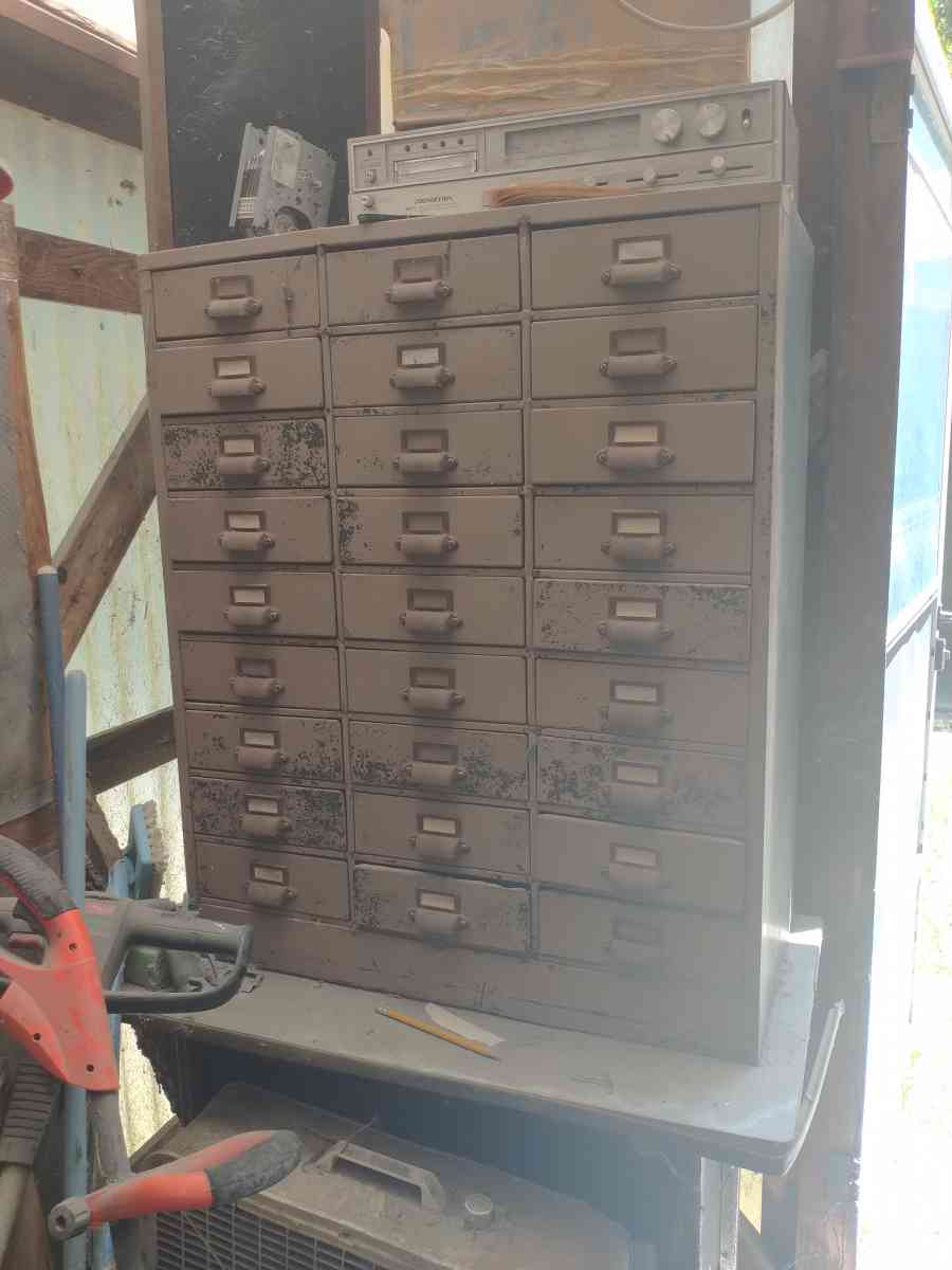 vintage library 27 drawers card holder cabinet - Houston, Texas