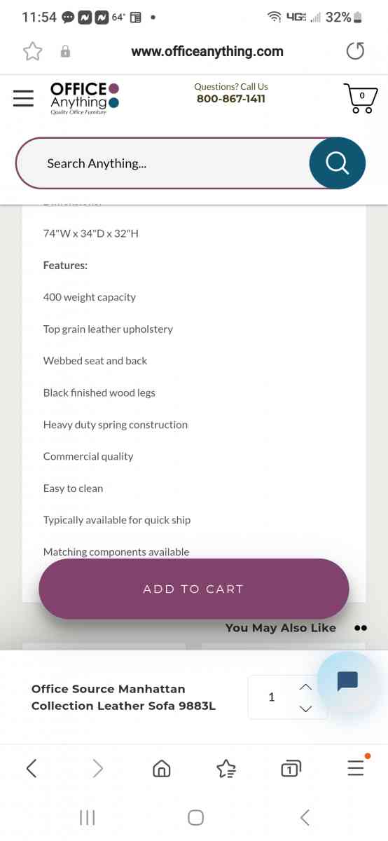 Black Leather Sofa - Lombard, Illinois - FleaMarketBay