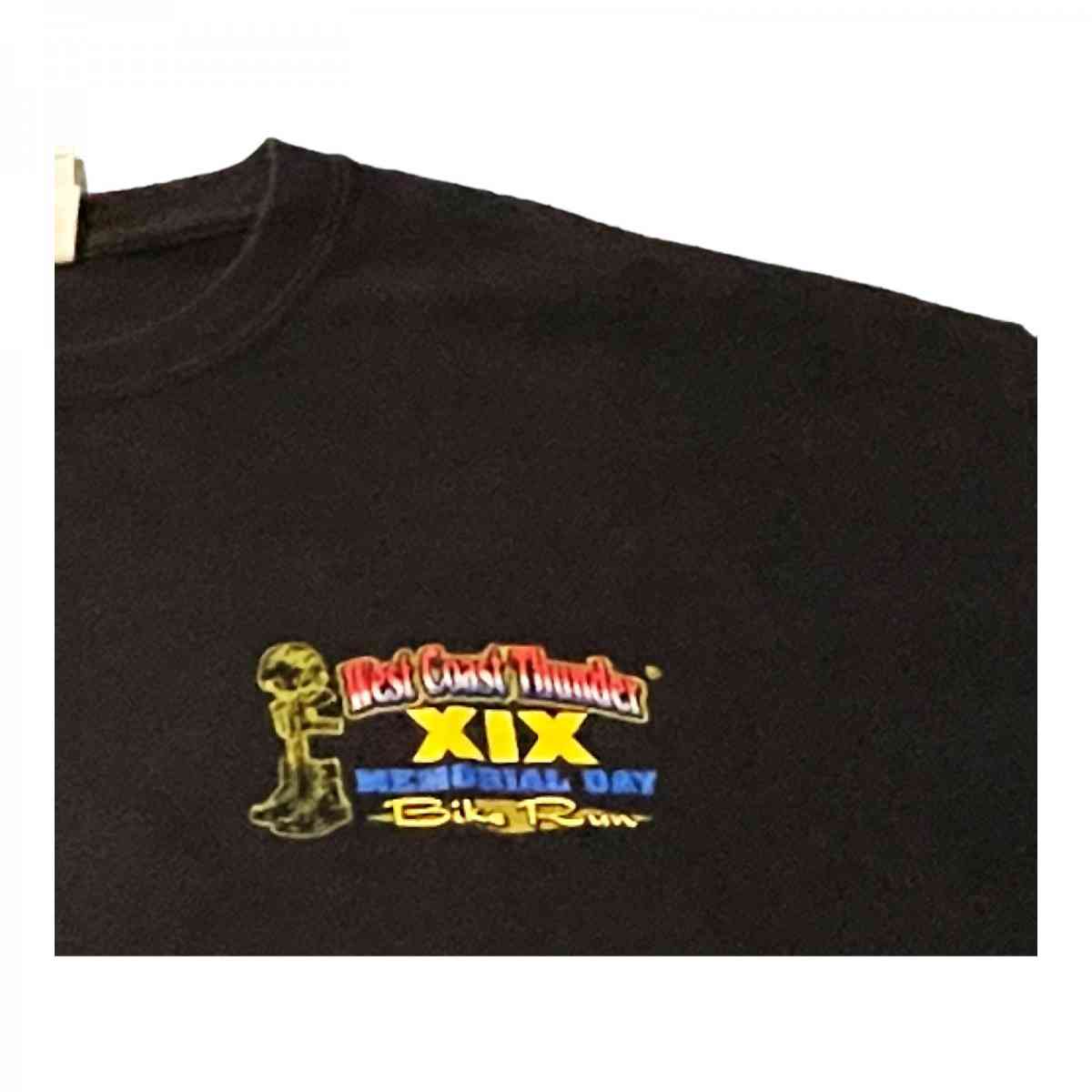 2019 West Coast Thunder Memorial Ride Tee XL - Fontana, California - FleaMarketBay