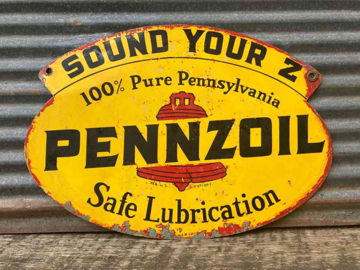 very collectable vintage Pennzoil sign - Bean Station, Tennessee - FleaMarketBay