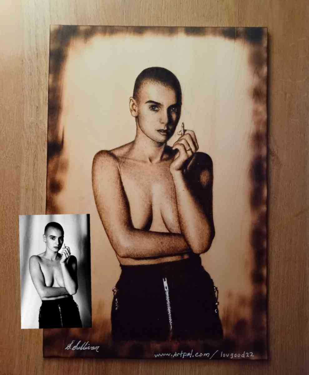 Portraits burned on wood - Addison, Illinois - FleaMarketBay