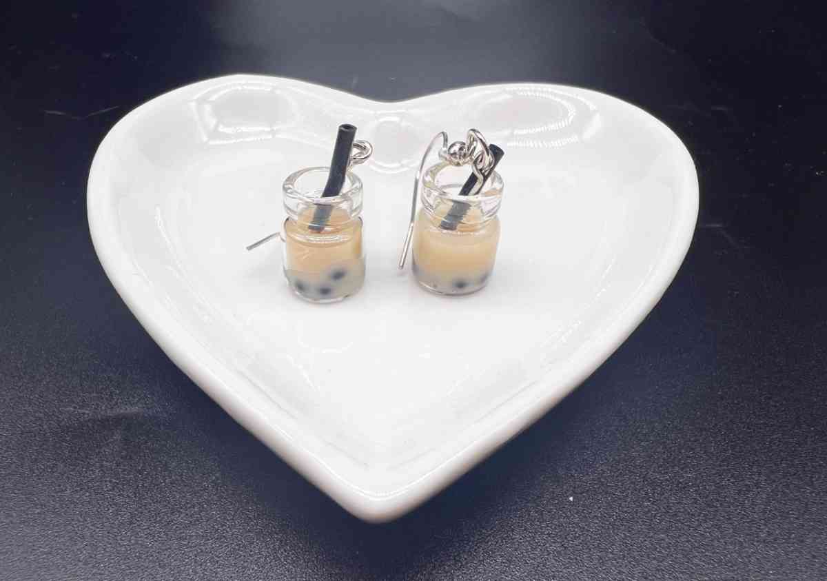 Beige Boba Earrings - Houston, Texas - FleaMarketBay