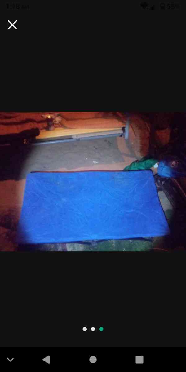 two foldable chairs with cup holders and one foldable cot - Albuquerque, New Mexico