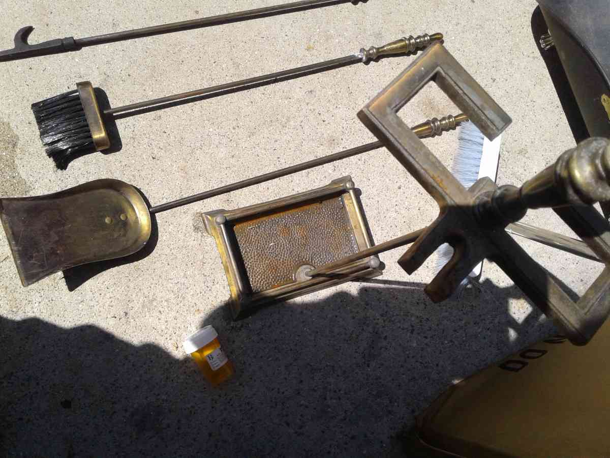 fireplace tools really nice for being about 40 years old - Whittier, California
