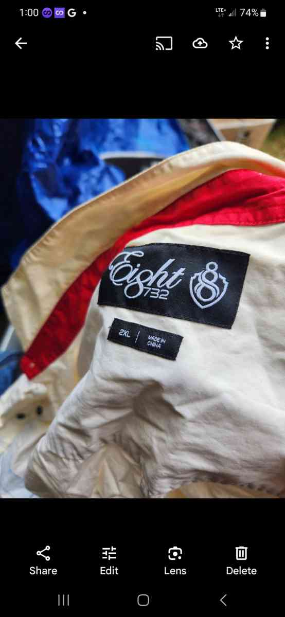 8 ball leather jacket n 8 ball shirt n pants - Honea Path, South Carolina - FleaMarketBay