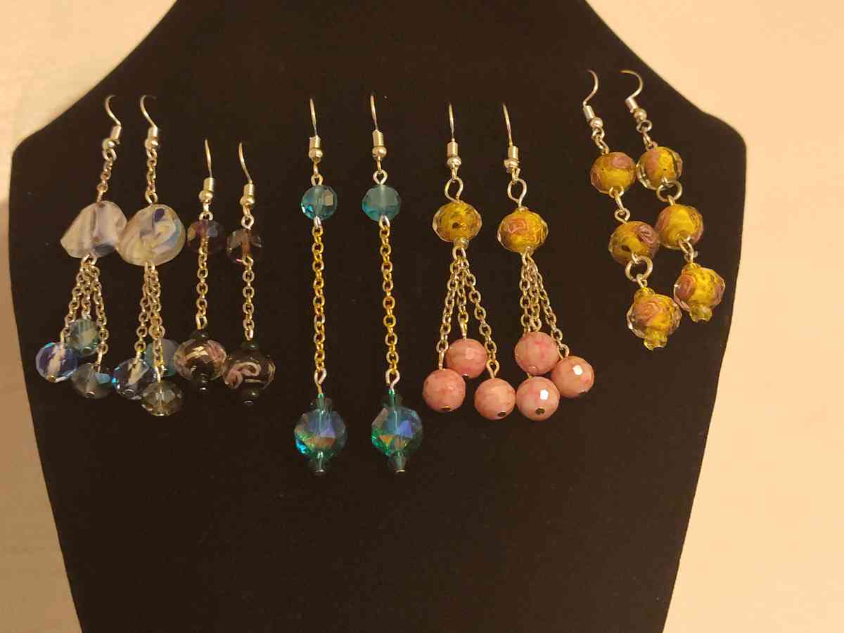 hand made glass bead earrings - Glenpool, Oklahoma