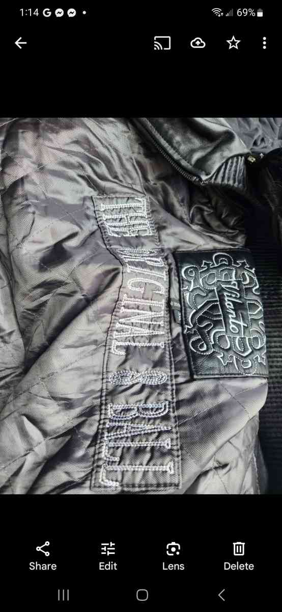 8 ball leather jacket n 8 ball shirt n pants - Honea Path, South Carolina - FleaMarketBay