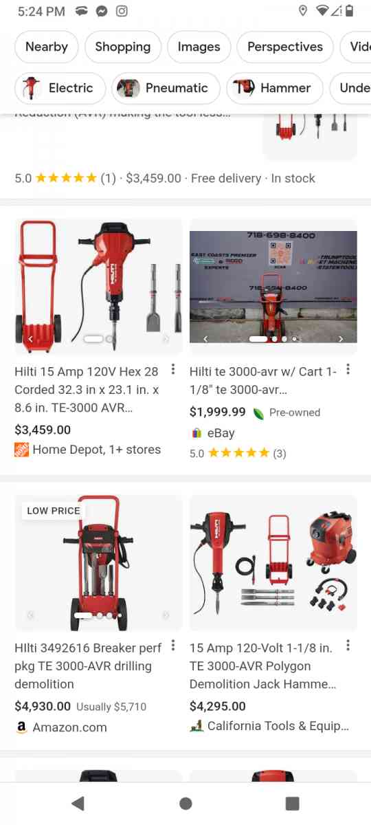 Hilti 3000 jackhammer - Palm Springs, California - FleaMarketBay