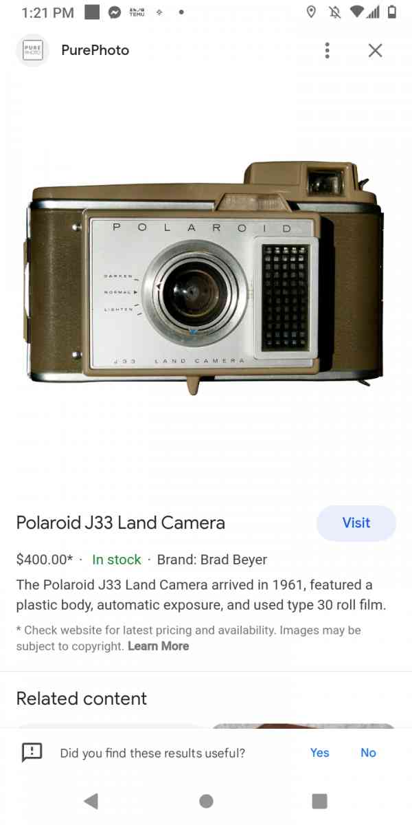 2 Original Antique Polaroid Cameras model J33 n 95B - Warrenville, South Carolina - FleaMarketBay