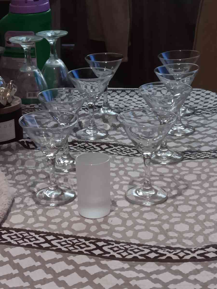 wine glasses and shot glas