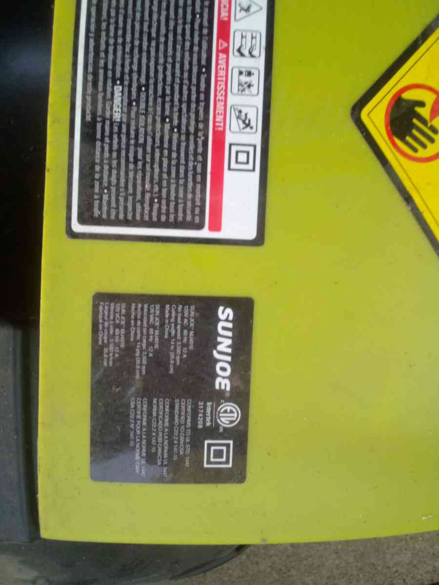 SunJoe electric lawn mower - Indianapolis, Indiana - FleaMarketBay