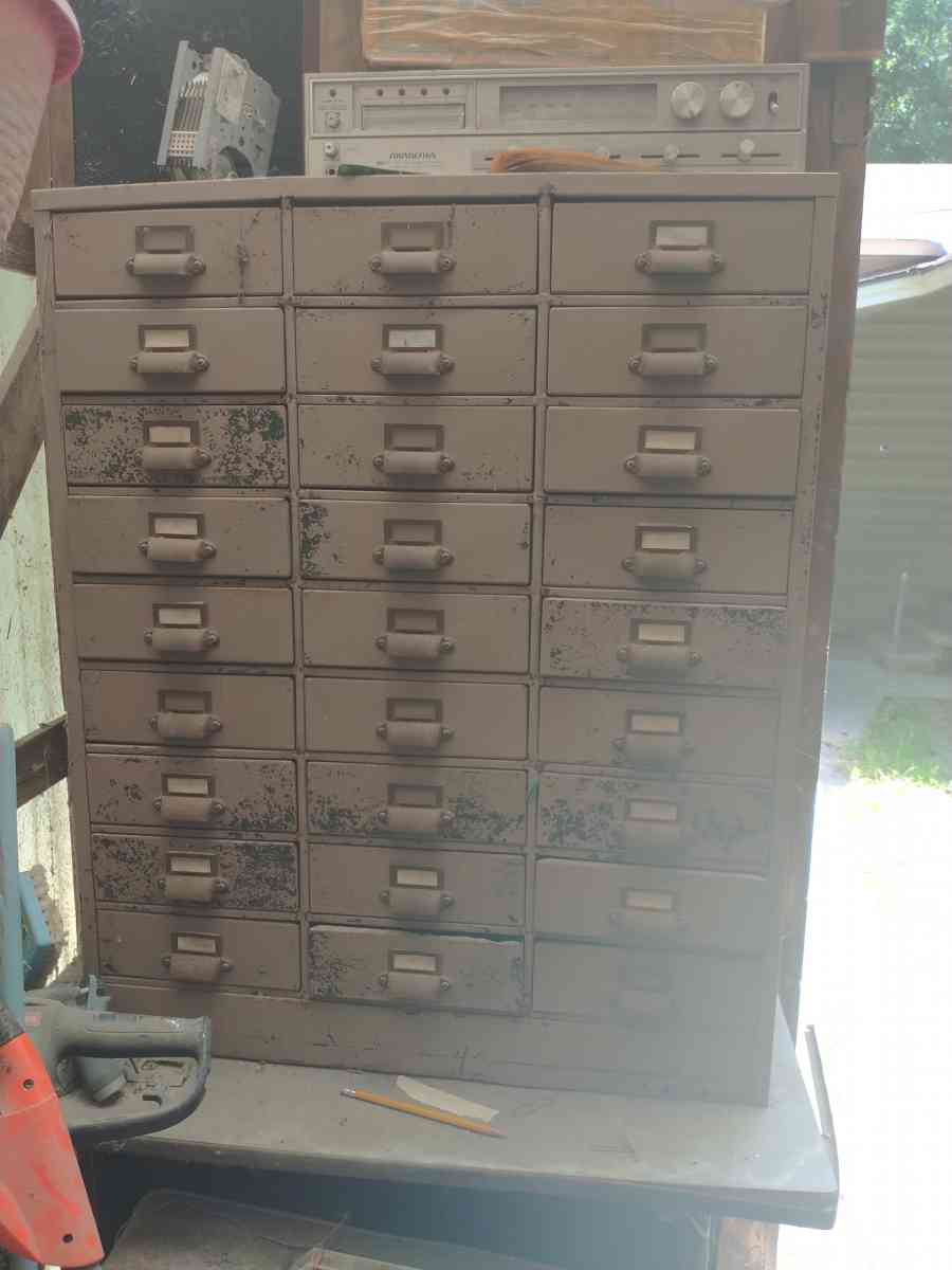 vintage library 27 drawers card holder cabinet - Houston, Texas - FleaMarketBay