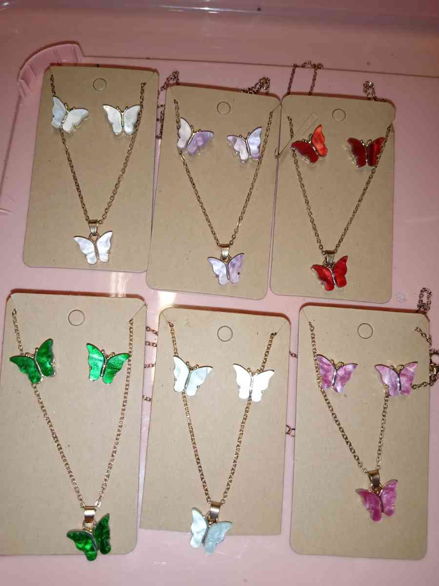 bulk earrings and neckless sets butterflys - Concord, California