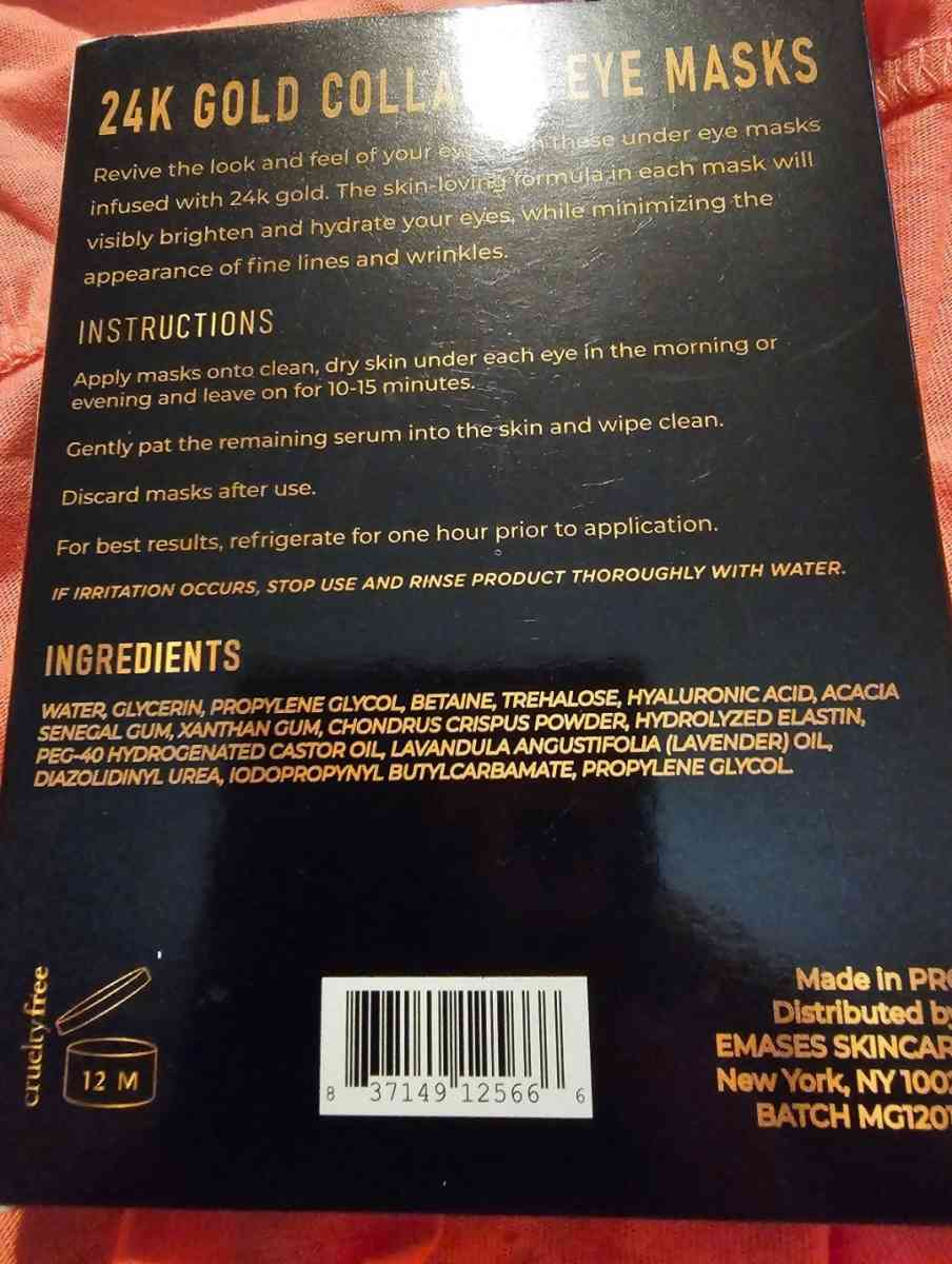 Emases Skincare 24k Gold Collagen Eye Masks  Set of 5 - Chattanooga, Tennessee - FleaMarketBay