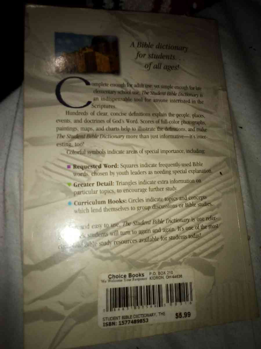 the student bible dictionary book - Conneaut, Ohio - FleaMarketBay