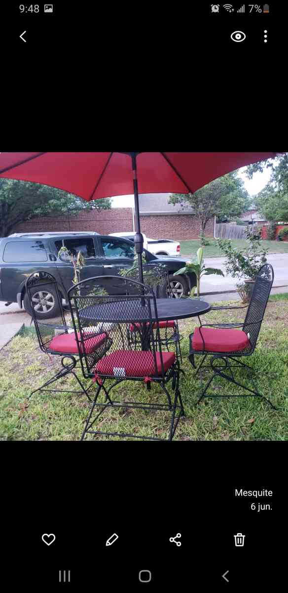 Iron Table Set 10pc Rocking Chair Good Condition New - Mesquite, Texas - FleaMarketBay