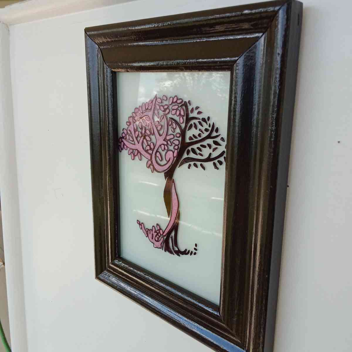 Elegant hand painted on glass picture in a frame - Christiana, Tennessee - FleaMarketBay