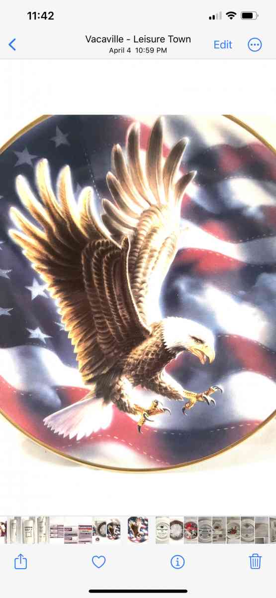 new American eagle collectors plate with wall mount - Vacaville, California - FleaMarketBay