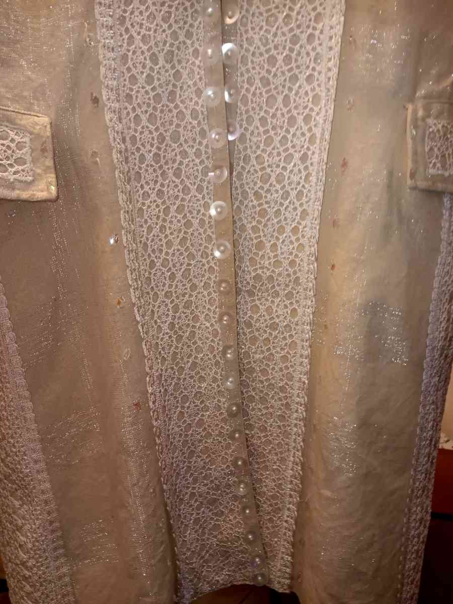 New beautiful  long creme with lace linen jacket - Jensen Beach, Florida - FleaMarketBay