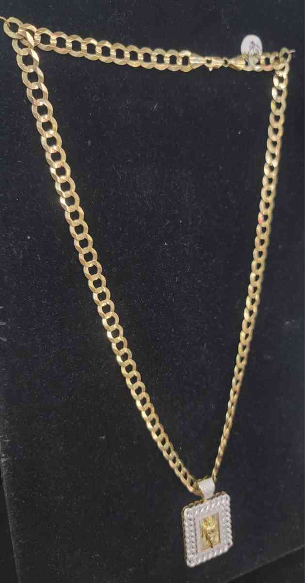 14K Gold Chain Miami Cudan W Stones 282 Grams 18 - Bronx, New York - FleaMarketBay