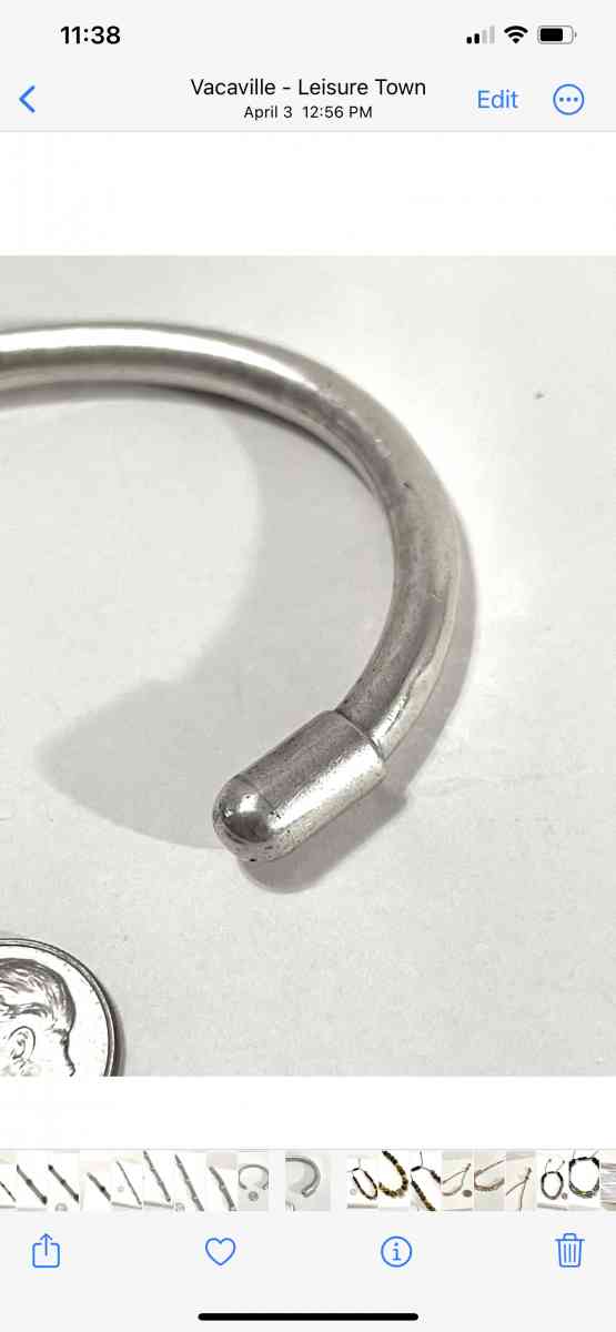 Vintage Sold Silver Stiff cuff silver bracelet - Vacaville, California - FleaMarketBay