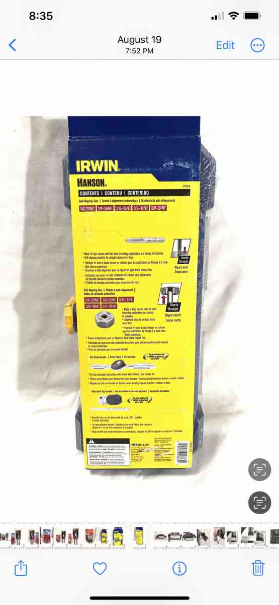 brand new Hansen Irwin 14 piece tap die set - Vacaville, California - FleaMarketBay