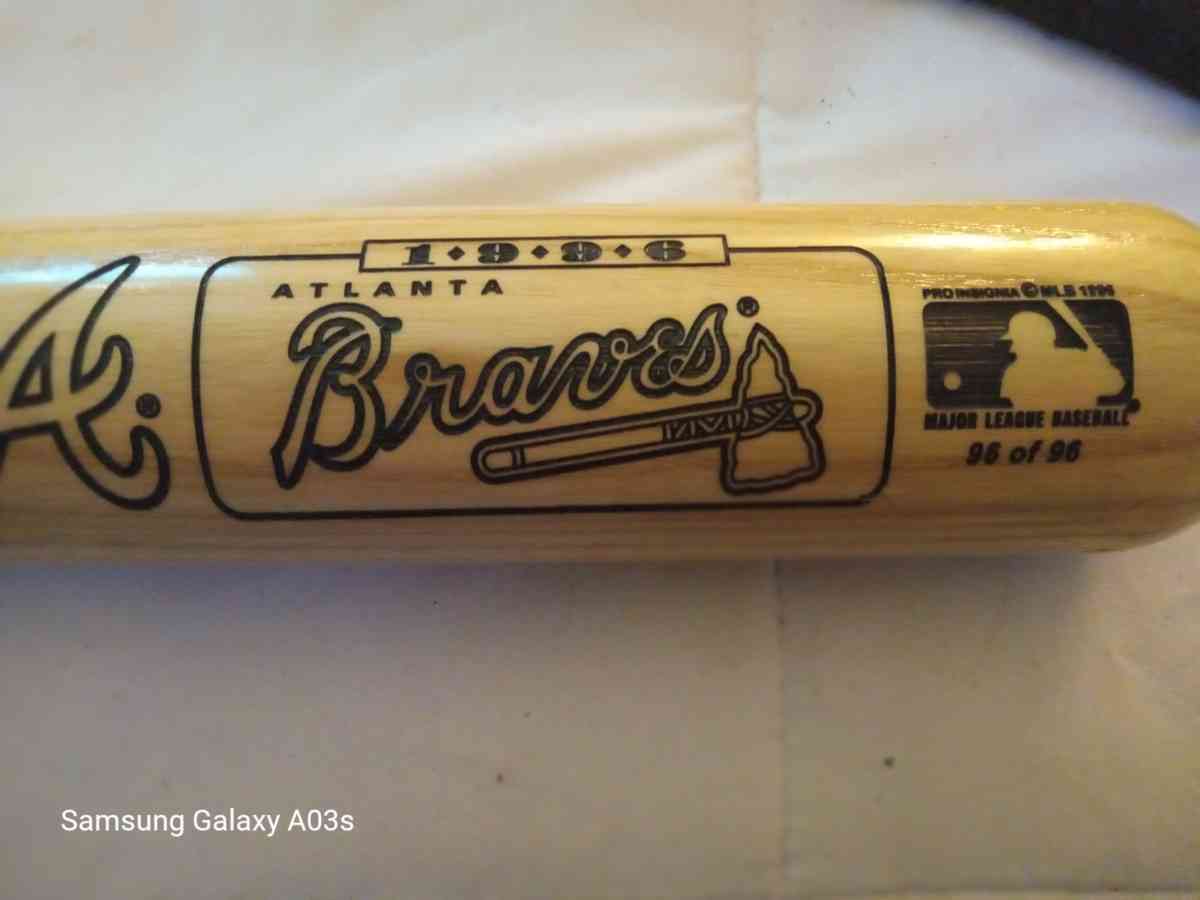 1 of 96 Atlanta Braves 1996 championship wooden baseball bat - Indianapolis, Indiana - FleaMarketBay