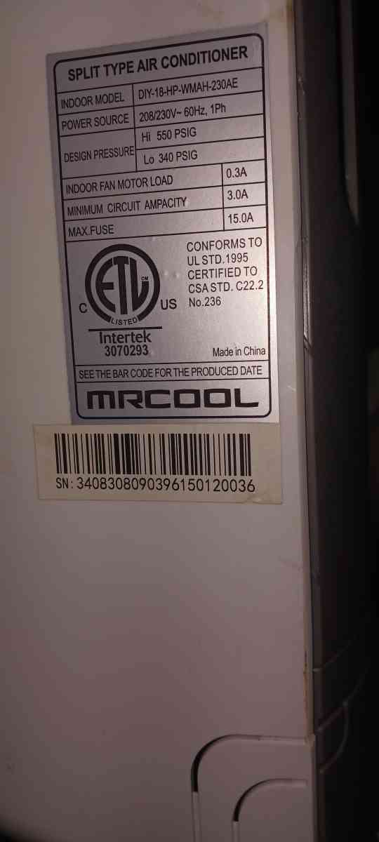 Mr cool split ac unit - Humble, Texas - FleaMarketBay
