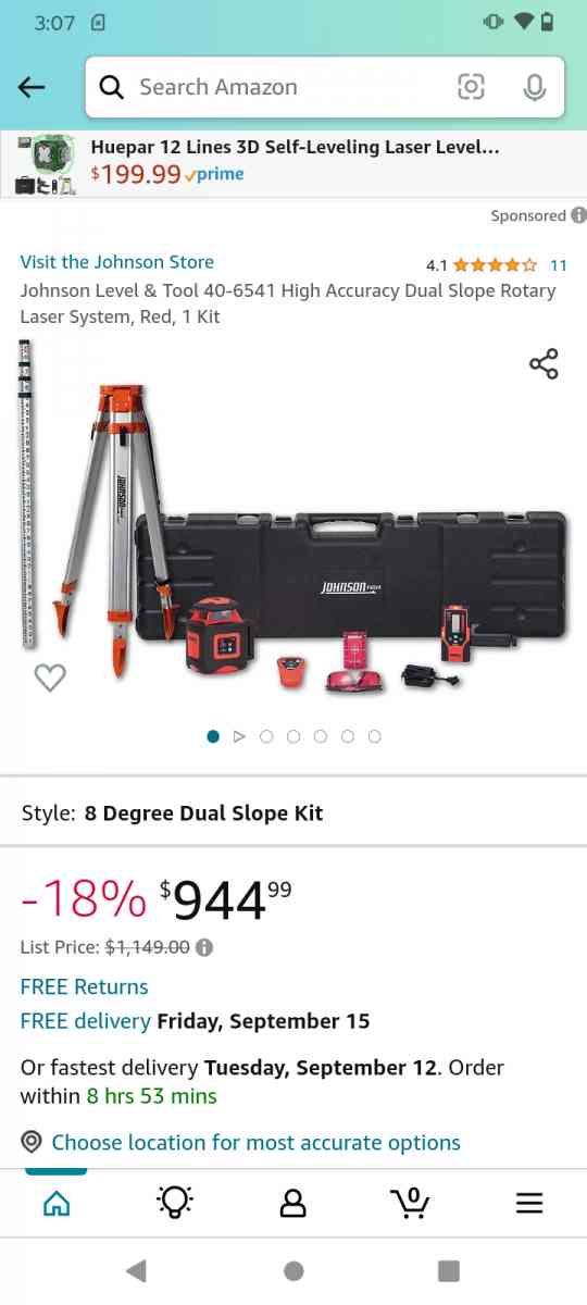 Johnson rotary laser level - Stockton, California - FleaMarketBay