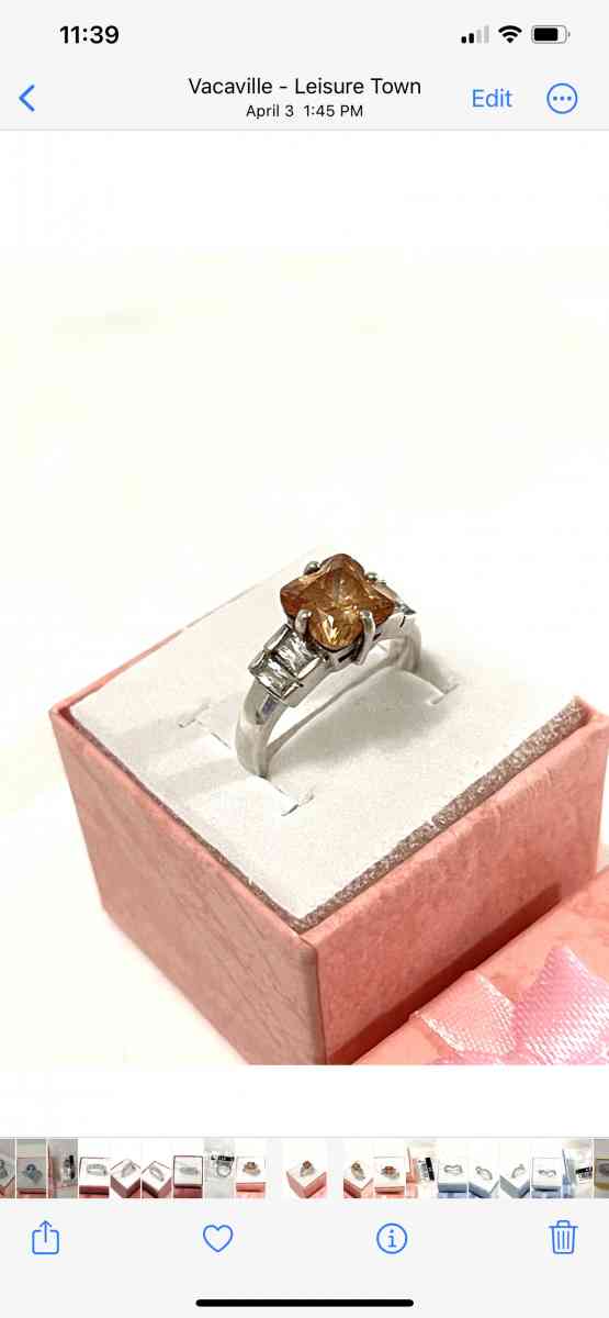 brand new yellow topaz silver ring size 6 and half - Vacaville, California - FleaMarketBay