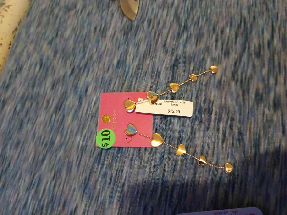 sterling silver long heart chain earrings - Pocatello, Idaho