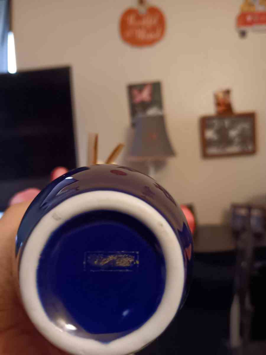 porcelain imperial limoges 22k gold and blue plated vase - Vinita, Oklahoma - FleaMarketBay