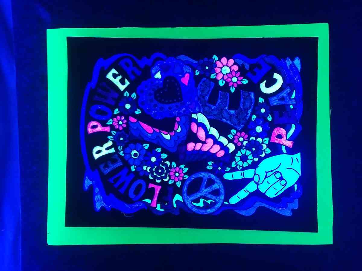 Hand made velvet posters that also glow in blacklight - Bogue Chitto, Mississippi - FleaMarketBay