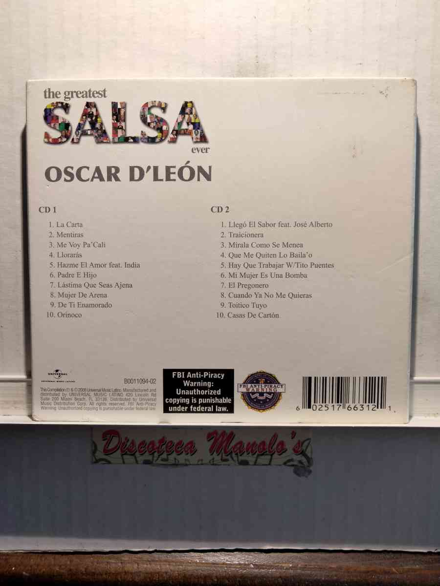 OSCAR DLEON THE GREATEST SALSA CD USADO EN EXC COND - Chicago, Illinois - FleaMarketBay