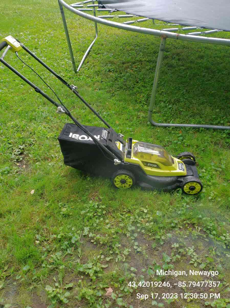 13 Inch Battery Powered Ryobi Lawnmower - Newaygo, Michigan