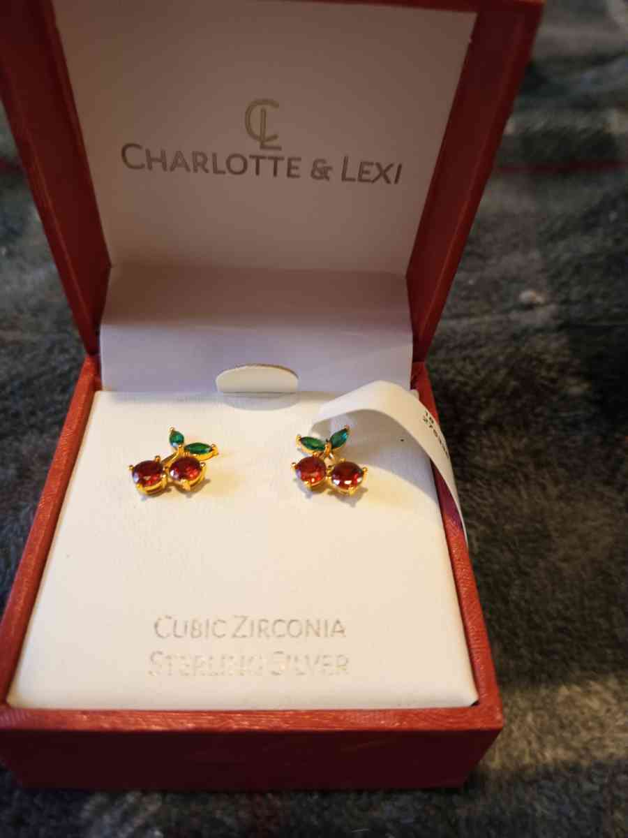 Sterling silver cherry earrings - Pocatello, Idaho - FleaMarketBay