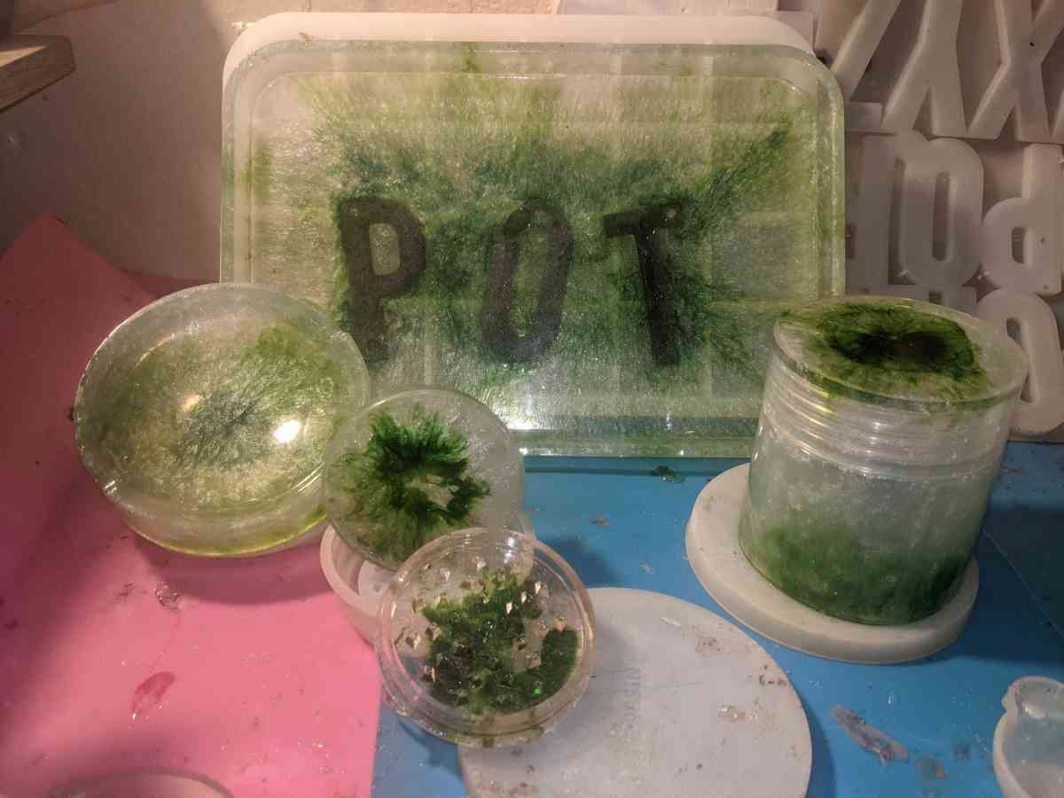 4 pc Handmade Epoxy rolling tray set - Fenwick, Michigan - FleaMarketBay