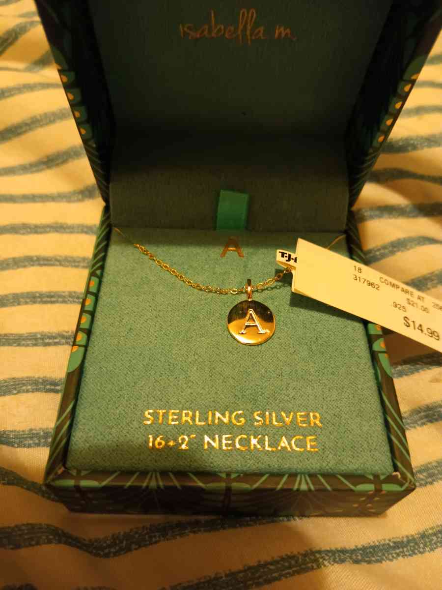 sterling silver necklace letter A - Pocatello, Idaho - FleaMarketBay