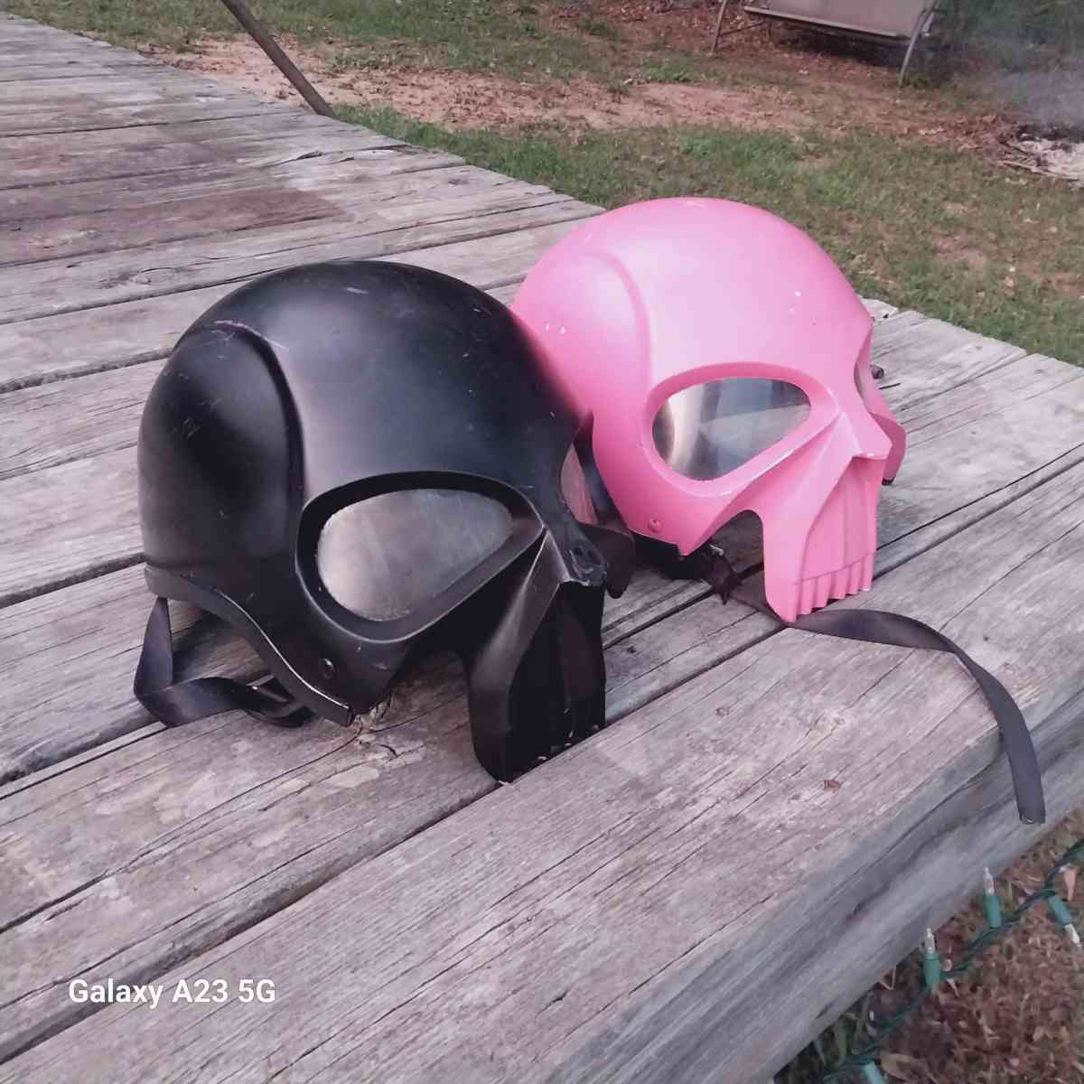 His and her Punisher helmets - Hardin, Texas
