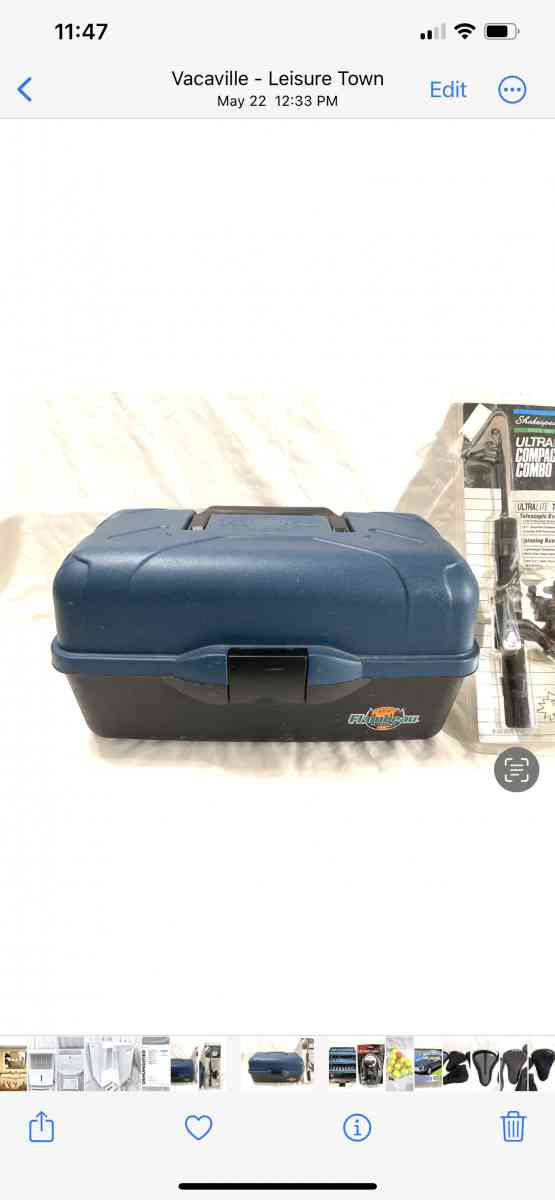 New contact fishing rod and reel set with tacklebox - Vacaville, California - FleaMarketBay