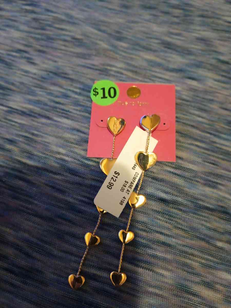 sterling silver long heart chain earrings - Pocatello, Idaho - FleaMarketBay