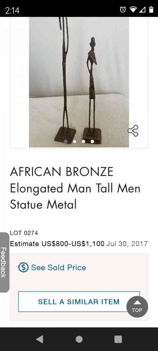 African bronze tall collection of 2 men made in India - Tellico Plains, Tennessee - FleaMarketBay